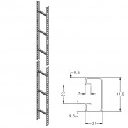 Вертикальный кабельный лоток лестничного типа 60x400x1,5x3000 мм оцинкованные методом Сендзимира SKL60.400 vergokan